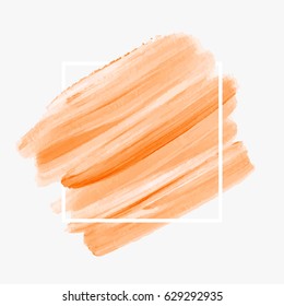 Logo brush painted acrylic abstract background design illustration vector over square frame. Perfect watercolor design for headline, logo and sale banner. 