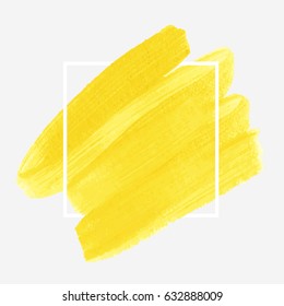 Logo brush painted acrylic abstract background design illustration vector over square frame. Perfect watercolor design for headline, logo and sale banner. 