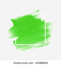 Logo brush painted acrylic abstract background design illustration vector over square frame. Perfect watercolor design for headline, logo and sale banner. 
