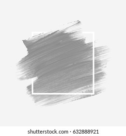 Logo brush painted acrylic abstract background design illustration vector over square frame. Perfect watercolor design for headline, logo and sale banner. 