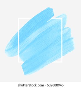 Logo brush painted acrylic abstract background design illustration vector over square frame. Perfect watercolor design for headline, logo and sale banner. 