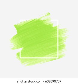 Logo brush painted acrylic abstract background design illustration vector over square frame. Perfect watercolor design for headline, logo and sale banner. 