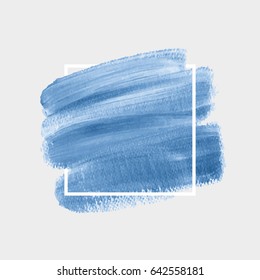 Logo brush painted acrylic abstract art background design illustration vector over square frame. Perfect watercolor design for headline, logo and sale banner. 