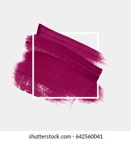Logo brush painted acrylic abstract art background design illustration vector over square frame. Perfect watercolor design for headline, logo and sale banner. 