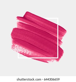 Logo brush painted acrylic abstract art background design illustration vector over square frame. Perfect watercolor design for headline, logo and sale banner. 