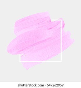 Logo brush painted acrylic abstract art background design illustration vector over square frame. Perfect watercolor design for headline, logo and sale banner. 