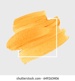 Logo brush painted acrylic abstract art background design illustration vector over square frame. Perfect watercolor design for headline, logo and sale banner. 