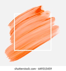 Logo brush painted acrylic abstract art background design illustration vector over square frame. Perfect watercolor design for headline, logo and sale banner. 