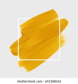Logo brush painted acrylic abstract art background design illustration vector over square frame. Perfect watercolor design for headline, logo and sale banner. 