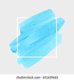 Logo brush painted acrylic abstract art background design illustration vector over square frame. Perfect watercolor design for headline, logo and sale banner. 