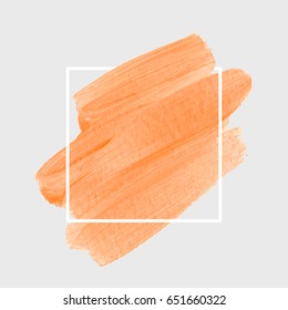 Logo brush painted acrylic abstract art background design illustration vector over square frame. Perfect watercolor design for headline, logo and sale banner. 