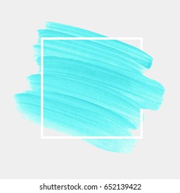 Logo brush painted acrylic abstract art background design illustration vector over square frame. Perfect watercolor design for headline, logo and sale banner. 
