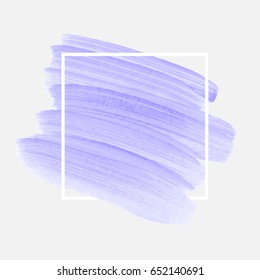 Logo brush painted acrylic abstract art background design illustration vector over square frame. Perfect watercolor design for headline, logo and sale banner. 