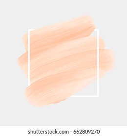 Logo brush painted acrylic abstract background design illustration vector over square frame. Perfect watercolor design for headline, logo and sale banner. 