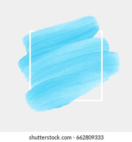 Logo brush painted acrylic abstract background design illustration vector over square frame. Perfect watercolor design for headline, logo and sale banner. 