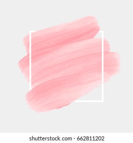 Logo brush painted acrylic abstract background design illustration vector over square frame. Perfect watercolor design for headline, logo and sale banner. 