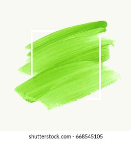 Vector de ilustración de diseño de fondo abstracto de acrílico pintado con pincel de logotipo sobre marco cuadrado. Diseño perfecto de la acuarela para el titular, el logotipo y el Anuncio de la venta. 