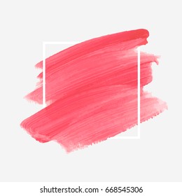 Logo brush painted acrylic abstract background design illustration vector over square frame. Perfect watercolor design for headline, logo and sale banner. 