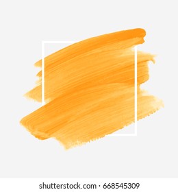 Logo brush painted acrylic abstract background design illustration vector over square frame. Perfect watercolor design for headline, logo and sale banner. 