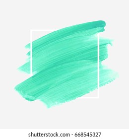 Logo brush painted acrylic abstract background design illustration vector over square frame. Perfect watercolor design for headline, logo and sale banner. 