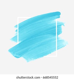 Logo brush painted acrylic abstract background design illustration vector over square frame. Perfect watercolor design for headline, logo and sale banner. 