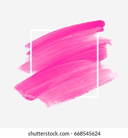 Logo brush painted acrylic abstract background design illustration vector over square frame. Perfect watercolor design for headline, logo and sale banner. 