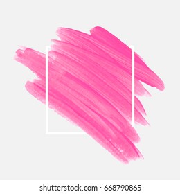 Logo brush painted acrylic abstract background design illustration vector over square frame. Perfect watercolor design for headline, logo and sale banner. 
