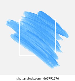 Logo brush painted acrylic abstract background design illustration vector over square frame. Perfect watercolor design for headline, logo and sale banner. 