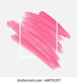 Logo brush painted acrylic abstract background design illustration vector over square frame. Perfect watercolor design for headline, logo and sale banner. 