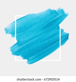 Logo brush painted acrylic abstract background design illustration vector over square frame. Perfect watercolor design for headline, logo and sale banner. 