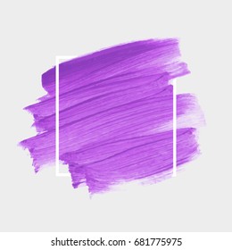 Logo brush painted acrylic abstract background design illustration vector over square frame. Perfect watercolor design for headline, logo and sale banner. 
