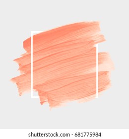 Logo brush painted acrylic abstract background design illustration vector over square frame. Perfect watercolor design for headline, logo and sale banner. 