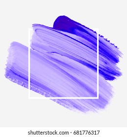 Logo brush painted acrylic abstract background design illustration vector over square frame. Perfect watercolor design for headline, logo and sale banner. 
