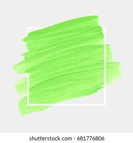 Logo brush painted acrylic abstract background design illustration vector over square frame. Perfect watercolor design for headline, logo and sale banner. 