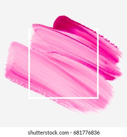 Logo brush painted acrylic abstract background design illustration vector over square frame. Perfect watercolor design for headline, logo and sale banner. 