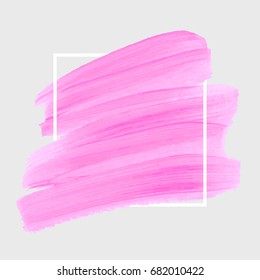 Logo brush painted acrylic abstract background design illustration vector over square frame. Perfect watercolor design for headline, logo and sale banner. 