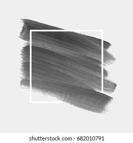 Logo brush painted acrylic abstract background design illustration vector over square frame. Perfect watercolor design for headline, logo and sale banner. 