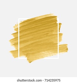 Logo brush painted textured watercolor art abstract background vector illustration. Acrylic stroke poster over square frame. Perfect design for headline, logo and sale banner. 