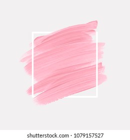 Logo brush painted watercolor abstract background design illustration vector over square frame. Perfect acrylic design for headline, logo and sale banner. 