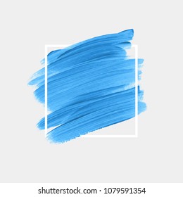 Logo brush painted watercolor abstract background design illustration vector over square frame. Perfect acrylic design for headline, logo and sale banner. 