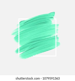 Logo brush painted watercolor abstract background design illustration vector over square frame. Perfect acrylic design for headline, logo and sale banner. 
