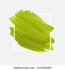 Logo brush painted watercolor abstract background design illustration vector over square frame. Perfect painted design for headline, logo and sale banner. 