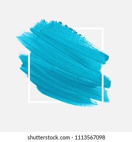 Logo brush painted watercolor abstract background design illustration vector over square frame. Perfect painted design for headline, logo and sale banner. 