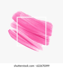 Logo brush painted watercolor abstract background design illustration vector over square frame. Perfect acrylic design for headline, logo and sale banner. 