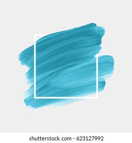 Logo brush painted watercolor abstract background design illustration vector over square frame. Perfect acrylic design for headline, logo and sale banner. 