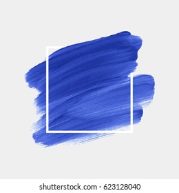 Logo brush painted watercolor abstract background design illustration vector over square frame. Perfect acrylic design for headline, logo and sale banner. 