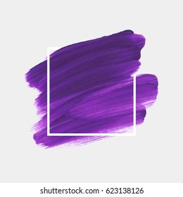 Logo brush painted watercolor abstract background design illustration vector over square frame. Perfect acrylic design for headline, logo and sale banner. 