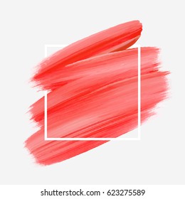 Logo brush painted watercolor abstract background design illustration vector over square frame. Perfect acrylic design for headline, logo and sale banner. 
