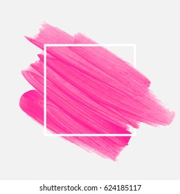 Logo brush painted watercolor abstract background design illustration vector over square frame. Perfect acrylic design for headline, logo and sale banner. 