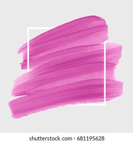 Logo brush painted watercolor abstract background design illustration vector over square frame. Perfect acrylic design for headline, logo and sale banner. 